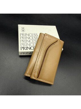 Tan Leather Key Holder Gard Organizer Princess Gardner USA Retro Wallet